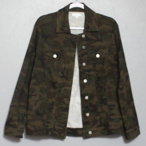 Abound dark camo stretch cotton denim jacket - Picture 1 of 5